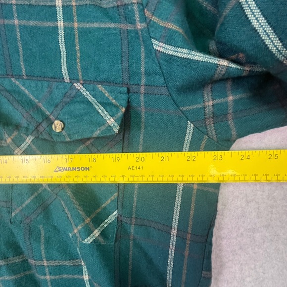 Backpacker Shirt Men's Large Green Plaid Flannel Button Up Western‎ Workwear - Picture 6 of 8